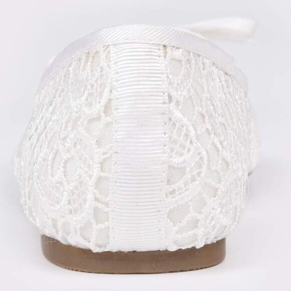 Women's Crochet Flat Shoes Breathable Lace Ballet Slip-On Comfort - Picture 3 of 7